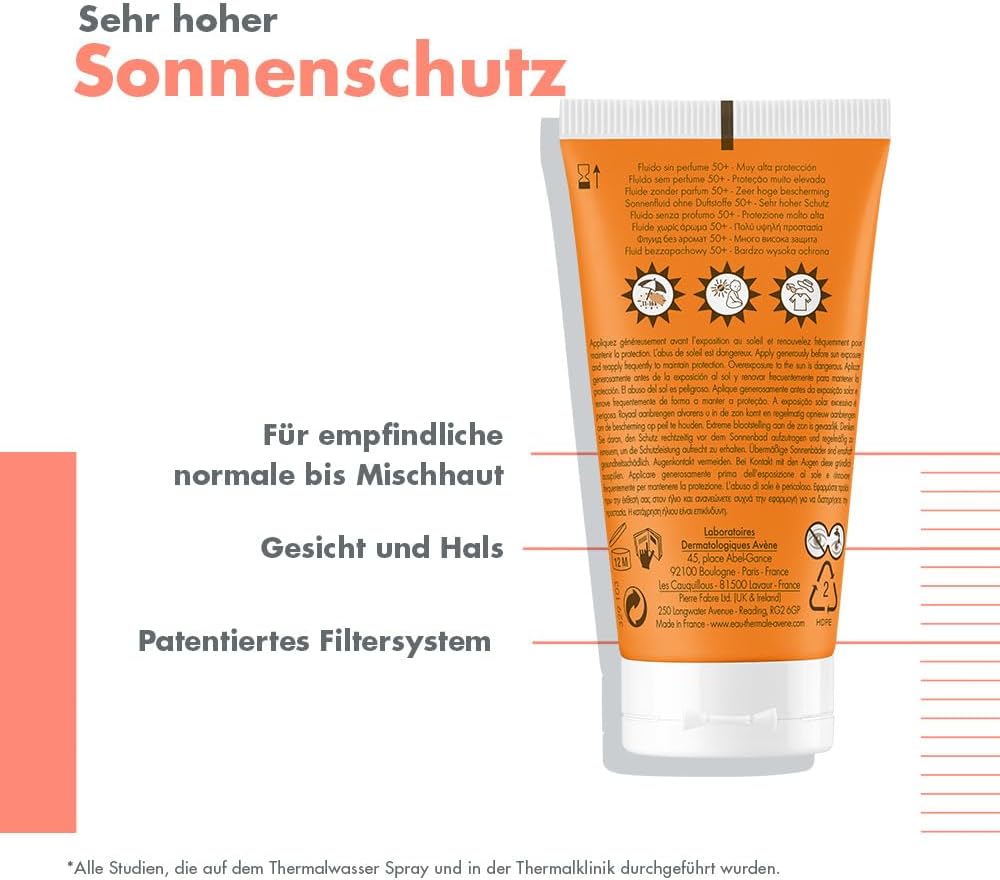 Avène Zon Fluide SPF50+ - Zonnebrand - 50 ml